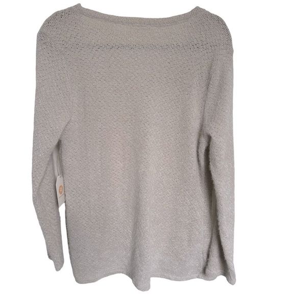 Chrysanthemum oatmeal knit twisted knot sweater - Picture 2 of 6